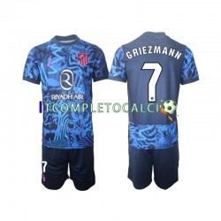 Maglia Atlético Madrid Griezmann 7 Terza Divisa 2024-2025 Manica Corta ,Bambino