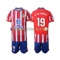 Maglia Atlético Madrid J.Alvarez 19 Divisa Home 2024-2025 Manica Corta ,Bambino