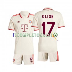 Maglia FC Bayern München Olise 17 Terza Divisa 2024-2025 Manica Corta ,Bambino
