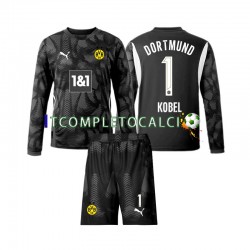 Maglia Borussia Dortmund Gregor Kobel 1 Portiere Quarto Divisa 2024-2025 Manica Lunga ,Bambino