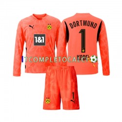 Maglia Borussia Dortmund Gregor Kobel 1 Portiere Terza Divisa 2024-2025 Manica Lunga ,Bambino