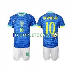 Maglia Brasile Neymar JR 10 Divisa Away 2024 Manica Corta ,Bambino