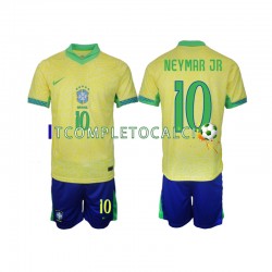 Maglia Brasile Neymar JR 10 Divisa Home 2024 Manica Corta ,Bambino