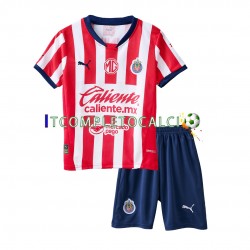 Maglia Deportivo Guadalajara Divisa Home 2024-2025 Manica Corta ,Bambino