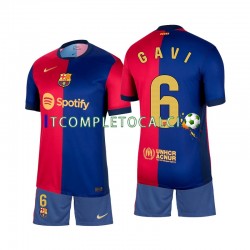 Maglia FC Barcelona Gavi 6 Divisa Home 2024-2025 Manica Corta ,Bambino