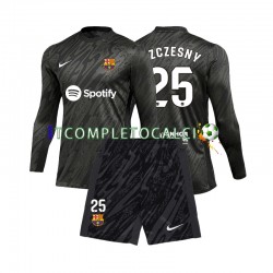Maglia FC Barcelona Wojciech Szczesny 25 Portiere Divisa Away 2024-2025 Manica Lunga ,Bambino