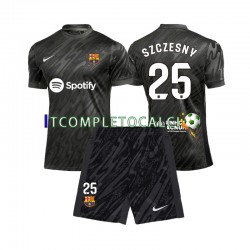 Maglia FC Barcelona Wojciech Szczesny 25 Portiere Divisa Away 2024-2025 Manica Corta ,Bambino