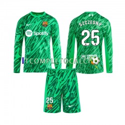 Maglia FC Barcelona Wojciech Szczesny 25 Portiere Divisa Home 2024-2025 Manica Lunga ,Bambino