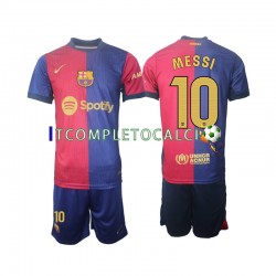Maglia FC Barcelona Lionel Messi 10 Divisa Home 2024-2025 Manica Corta ,Bambino