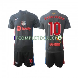 Maglia FC Barcelona Ronaldinho 10 Divisa Away 2024-2025 Manica Corta ,Bambino