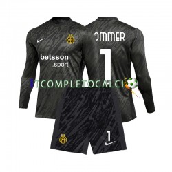 Maglia Inter Milan Yann Sommer 1 Portiere Terza Divisa 2024-2025 Manica Lunga ,Bambino