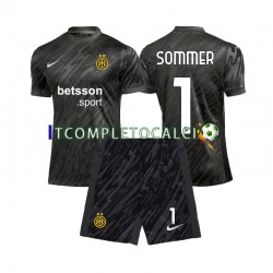 Maglia Inter Milan Yann Sommer 1 Portiere Terza Divisa 2024-2025 Manica Corta ,Bambino