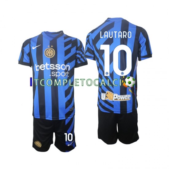 Maglia Inter Milan Lautaro 10 Divisa Home 2024-2025 Manica Corta ,Bambino
