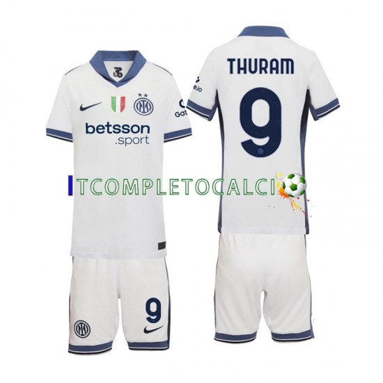 Maglia Inter Milan Marcus Thuram 9 Divisa Away 2024-2025 Manica Corta ,Bambino