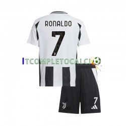 Maglia Juventus Cristiano Ronaldo 7 Divisa Home 2024-2025 Manica Corta ,Bambino