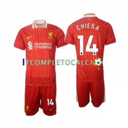 Maglia Liverpool Chiesa 14 Divisa Home 2024-2025 Manica Corta ,Bambino