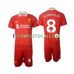 Maglia Liverpool Szoboszlai 8 Divisa Home 2024-2025 Manica Corta ,Bambino