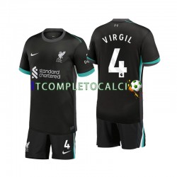 Maglia Liverpool Virgil 4 Divisa Away 2024-2025 Manica Corta ,Bambino