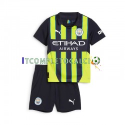 Maglia Manchester City Divisa Away 2024-2025 Manica Corta ,Bambino