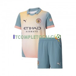 Maglia Manchester City Quarto Divisa 2024-2025 Manica Corta ,Bambino