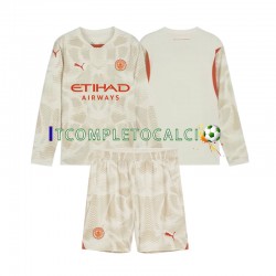 Maglia Manchester City Portiere Terza Divisa 2024-2025 Manica Lunga ,Bambino