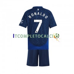 Maglia Manchester United Cristiano Ronaldo 7 Divisa Away 2024-2025 Manica Corta ,Bambino