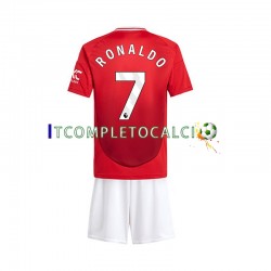 Maglia Manchester United Cristiano Ronaldo 7 Divisa Home 2024-2025 Manica Corta ,Bambino