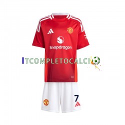 Maglia Manchester United Cristiano Ronaldo 7 Divisa Home 2024-2025 Manica Corta ,Bambino