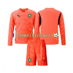 Maglia Marocco Portiere Divisa Home 2024 Manica Lunga ,Bambino