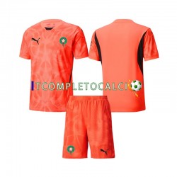 Maglia Marocco Portiere Divisa Home 2024 Manica Corta ,Bambino