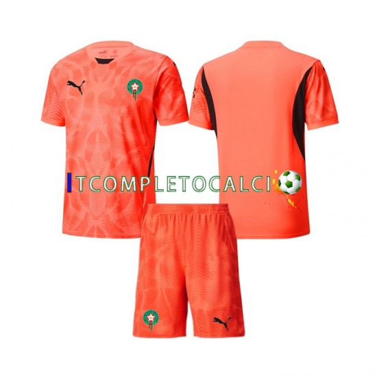 Maglia Marocco Portiere Divisa Home 2024 Manica Corta ,Bambino