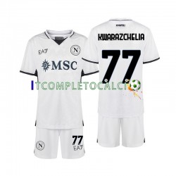 Maglia Napoli Khvicha Kvaratskhelia 77 Divisa Away 2024-2025 Manica Corta ,Bambino