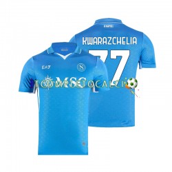 Maglia Napoli Khvicha Kvaratskhelia 77 Divisa Home 2024-2025 Manica Corta ,Uomo