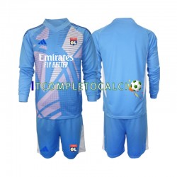 Maglia Olympique Lyonnais Portiere Terza Divisa 2024-2025 Blu Manica Lunga ,Bambino