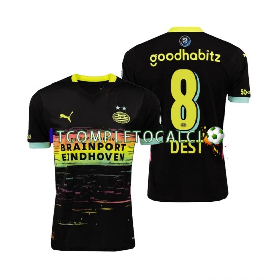Maglia PSV Eindhoven Sergino Dest 8 Divisa Away 2024-2025 Manica Corta ,Uomo