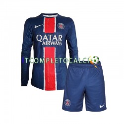 Maglia Paris Saint-Germain Divisa Home 2024-2025 Manica Lunga ,Bambino