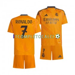 Maglia Real Madrid Cristiano Ronaldo 7 Divisa Away 2024-2025 Manica Corta ,Bambino
