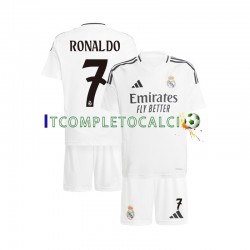 Maglia Real Madrid Cristiano Ronaldo 7 Divisa Home 2024-2025 Manica Corta ,Bambino