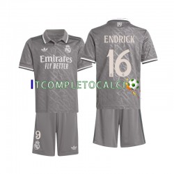 Maglia Real Madrid Endrick 16 Terza Divisa 2024-2025 Manica Corta ,Bambino