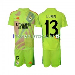 Maglia Real Madrid Lunin 13 Portiere Quarto Divisa 2024-2025 Manica Corta ,Bambino