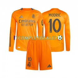 Maglia Real Madrid Modrić Luka 10 Divisa Away 2024-2025 Manica Lunga ,Bambino