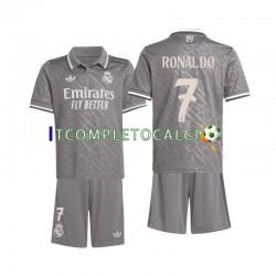 Maglia Real Madrid Ronaldo 7 Terza Divisa 2024-2025 Manica Corta ,Bambino