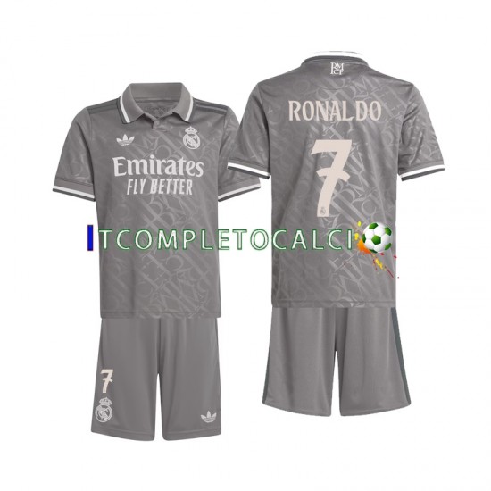 Maglia Real Madrid Ronaldo 7 Terza Divisa 2024-2025 Manica Corta ,Bambino