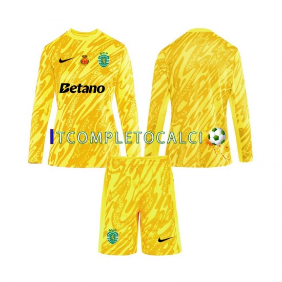Maglia Sporting CP Portiere Terza Divisa 2024-2025 Manica Lunga ,Bambino
