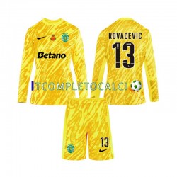 Maglia Sporting CP Kovacevic 13 Portiere Terza Divisa 2024-2025 Manica Lunga ,Bambino