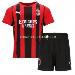 Maglia AC Milan Divisa Home 2021-2022 Manica Corta ,Bambino