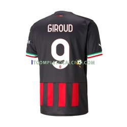 Maglia AC Milan Olivier Giroud 9 Divisa Home 2022-2023 Manica Corta ,Uomo