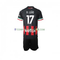 Maglia AC Milan Rafael Leao 17 Divisa Home 2022-2023 Manica Corta ,Bambino