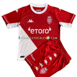 Maglia AS Monaco Divisa Home 2021-2022 Manica Corta ,Bambino