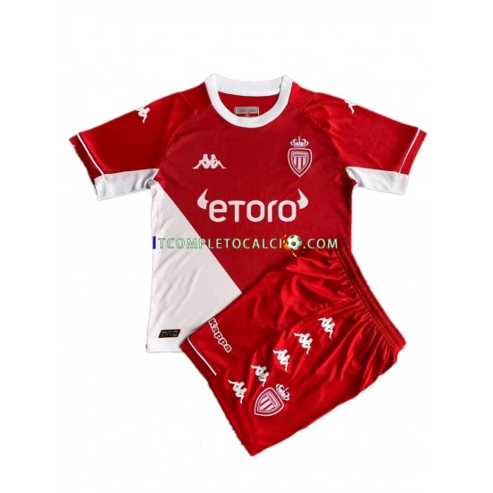 Maglia AS Monaco Divisa Home 2021-2022 Manica Corta ,Bambino